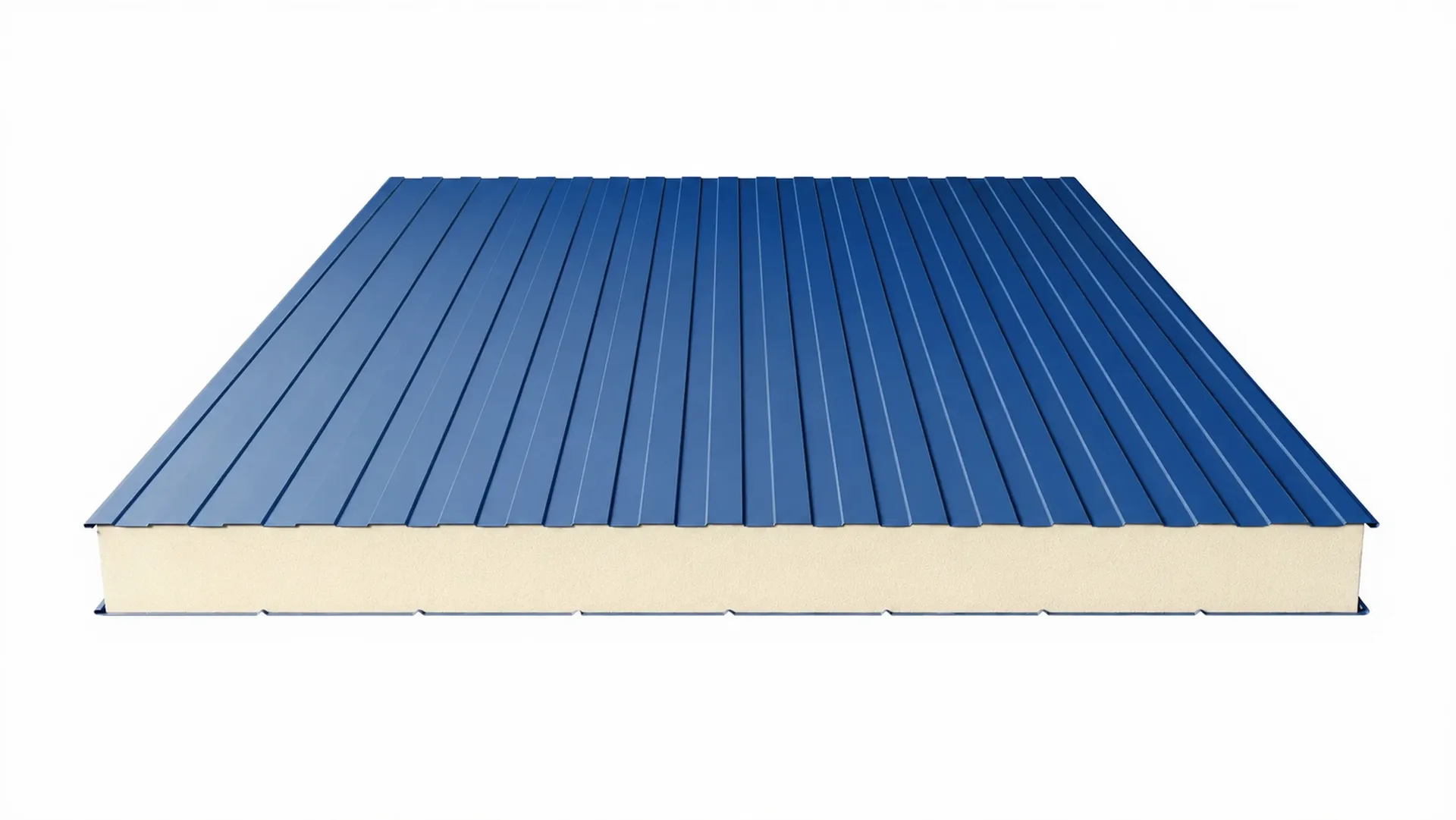 Стеновая сэндвич-панель PUR (пенополиуретан) 150 мм цвет RAL (полиэстер) верх 0,5 мм / низ 0,7 мм (ширина 1000 мм)